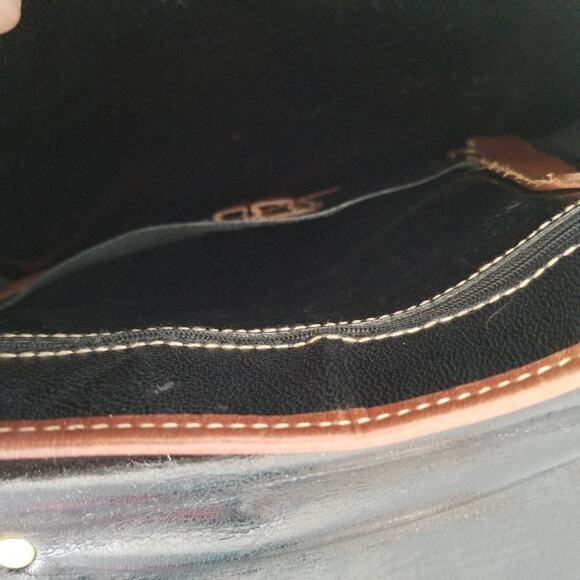 Brahmin Black Brown Leather Crocodile Embossed Top Handle Satchel Bag - Vintage - Picture 13 of 16